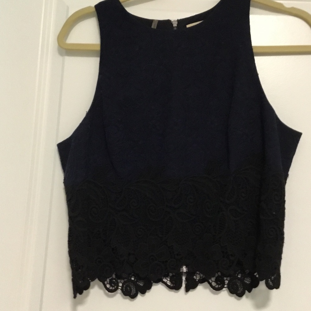 Rebecca Taylor size 8 zip back lace top